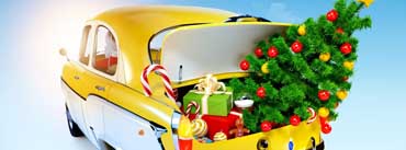 Yellow Pickup Truck Christmas Tree Cover Photo