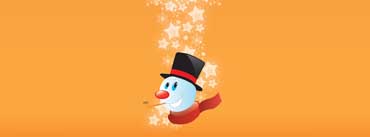 Snowman Orange Background Cover Photo