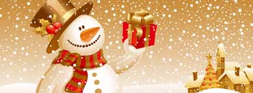 Snowman Giving Gift Cover Photo