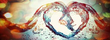 Love Heart Water Splash Cover Photo