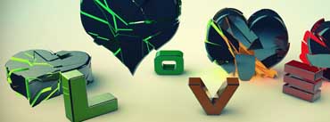 3d Love And Heart Cover Photo