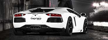 White Lamborghini Rear View Cover Photo