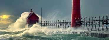 Lighthouse Stormy Ocean Cover Photo