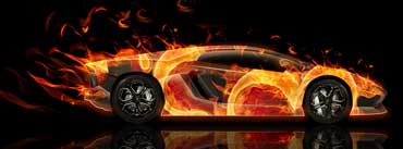 Fire Lamborghini Aventador Cover Photo