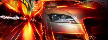 Racing Car Speed Flames Cover Photo