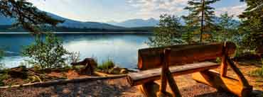 Empty Bench Near The Lake Cover Photo