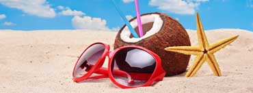 Summer Sandy Beach Sunglasses Coconut Cover Photo