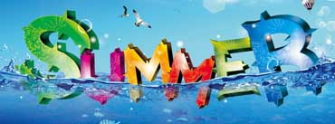 Colorful Summer 3d Text Ocean Cover Photo