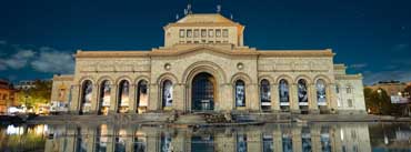 Armenia Yerevan Building Reflection In Water Cover Photo