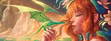 Girl With Mini Dragon Cover Photo