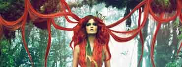 Super Long Red Hair Girl In Forest Cover Photo