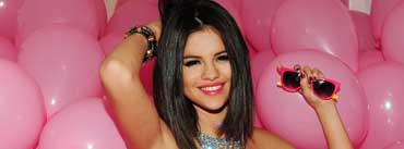 Selena Gomez Pink Balloons Cover Photo