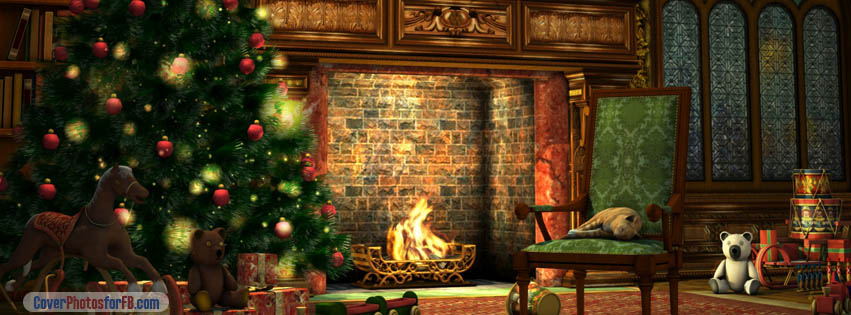 Christmas Tree Fireplace Cover Photo