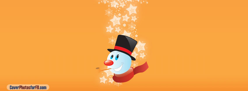 Snowman Orange Background Cover Photo