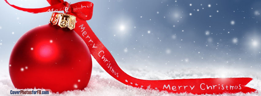 Merry Christmas Red Ornament Cover Photo
