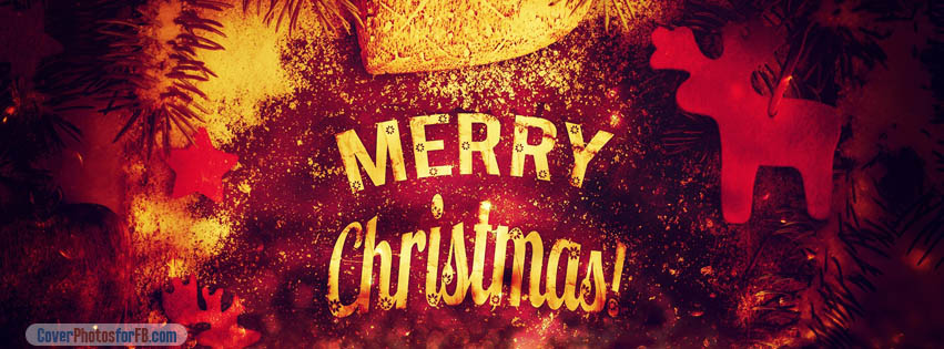 Merry Christmas Red Golden Design Cover Photo