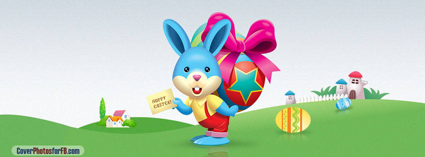 Happy Easter Blue Bunny Cover Photo