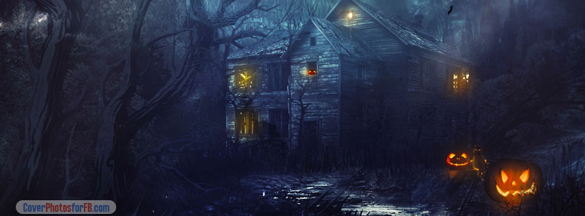 Scary Halloween Haunted House Cover Photo