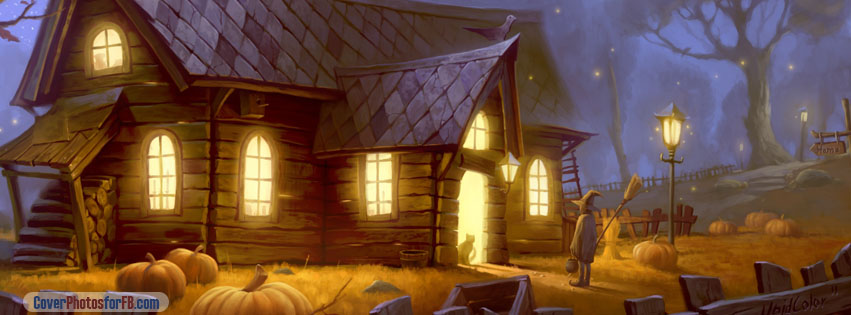 Halloween House At Night Cover Photo