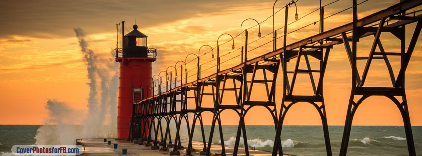 Sea Lighthouse Big Wave Cover Photo