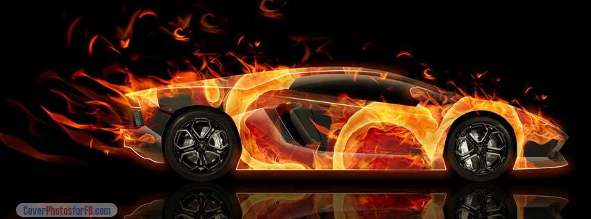 Fire Lamborghini Aventador Cover Photo