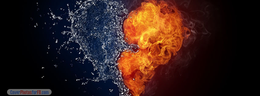 Water And Flames Heart Cover Photo