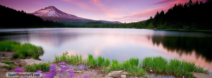 Mountain Lake And Flowers Cover Photo