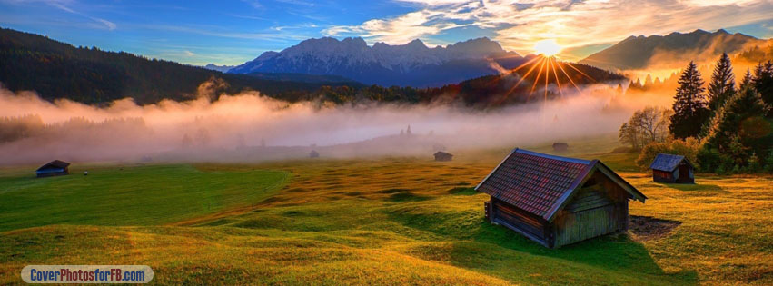 Forest House Rays Mountains Cover Photo