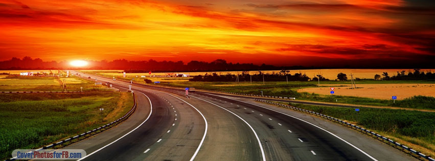 Highway At Sunset Cover Photo