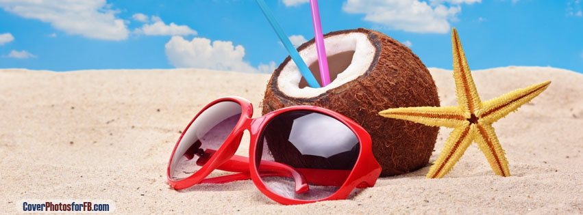 Summer Sandy Beach Sunglasses Coconut Cover Photo