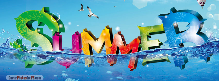Colorful Summer 3d Text Ocean Cover Photo