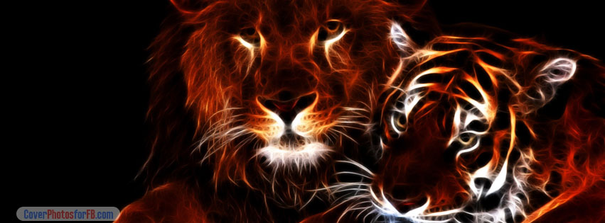 Glowing Lion And Tiger Cover Photo