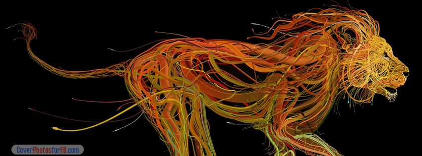 Lion Running Digital Art Cover Photo