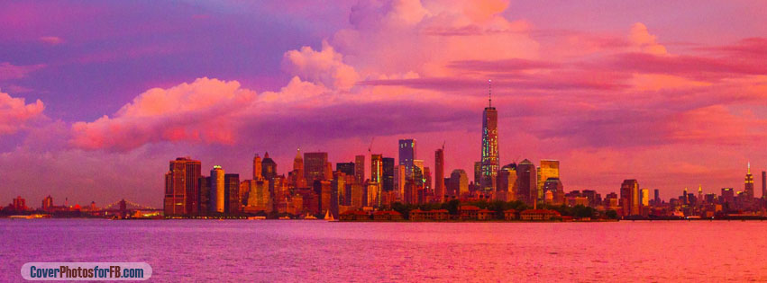 New York City Pink Sunset Cover Photo