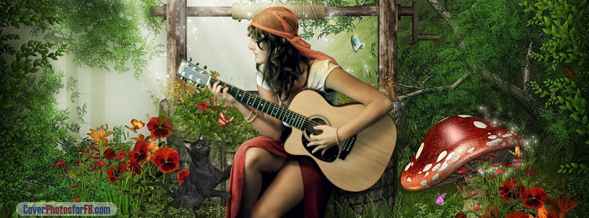 Girl Playing Guitar Cover Photo