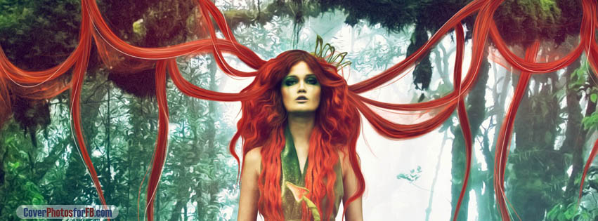 Super Long Red Hair Girl In Forest Cover Photo