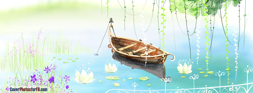 Lonely Boat Digital Art Cover Photo