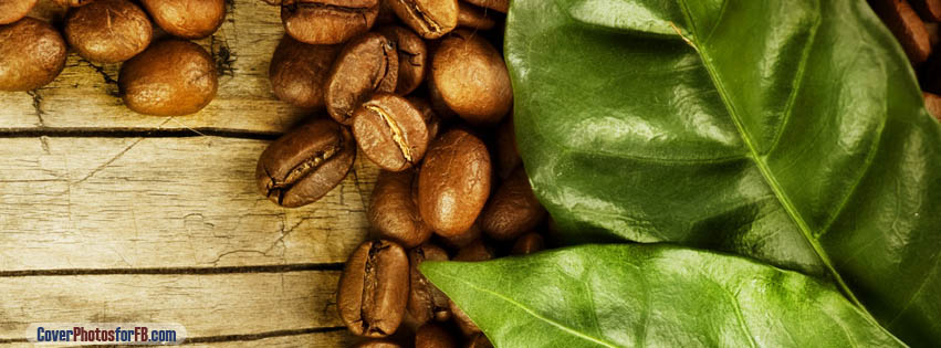 Coffee Beans And Leaves Cover Photo